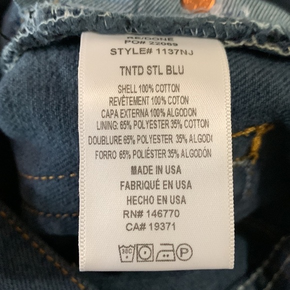 RE/DONE Levi’s Button Fly Tinted Steel Blue 90’s Jeans New With Tags - Picture 12 of 16